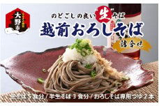 名水の里越前大野の「越前おろしそば”生そば”詰合せ」「老舗製麺所 石塚七左衛門商店の生そば」【お歳暮】