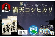 【先行予約】【令和7年産 新米】星降るまち 越前大野の「満天コシヒカリ」白米 10kg (5kg×2袋)