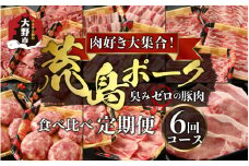 【肉の定期便×6回コース】肉好き大集合！臭みゼロの豚肉「荒島ポーク」食べ比べ 定期便！【福井のブランド豚肉】