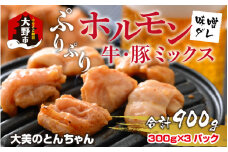 越前大野名物 大美のとんちゃん（ホルモン） 味噌ダレ 900g（300g × 3パック）