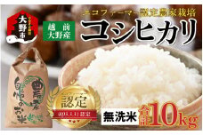 【令和6年産 新米】越前大野産 エコファーマー認定農家栽培 コシヒカリ10kg（無洗米）