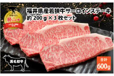 福井県産若狭牛サーロインステーキ約200g×3枚セット [C-012004]