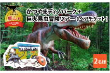 実物大の恐竜と巨大昆虫に会える！！かつやまディノパーク＋巨大昆虫冒険ツアーセットペアチケット(2名様分) [A-029005]
