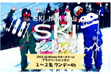 スキー プライベートレッスン 受講券（1名～2名 1日 4時間+ランチ付き 1時間） [N-033001]