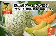 勝山産アールスメロン 2個入り（赤肉・青肉セット） ※2025年8月上旬より順次発送 [A-060004]