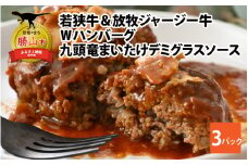 若狭牛＆放牧ジャージー牛 Ｗハンバーグ 九頭竜まいたけデミグラスソース[A-054005]