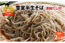 雪室半生そば 2人前（100g/1人前×2個セット） 濃縮だし付 [A-077004]