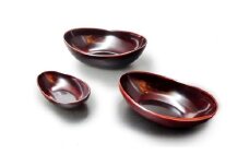 食卓をモダンに彩る『越前漆器 溜 貴船鉢 ３点セット』 [C-00808]