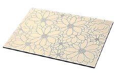 伝統工芸品★食事がリッチになる『越前漆器 花柄ランチョンマット１枚』 白銀 [B-00817b]