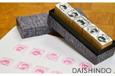 鯖江のマスコットキャラクター『ウルウルちゃんメガメガくんのほめほめスタンプ』 Aセット（5個入り） [B-02501a]