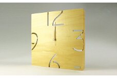 漆器木地屋さんが作る木工品『木製壁掛け時計』 シナクリア [C-08501a]