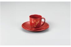 越前漆器★伝統の洗練された美しさ『チューリップ珈琲カップ ＆ソーサ』[C-00810a]