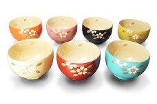 越前漆器★カラフルでおしゃれ『桜カラー汁椀 １客』 ブルー [A-00810d]