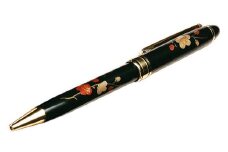 蒔絵が高級感光る『越前漆器 手書き蒔絵ボールペン』 梅  [C-00812d]