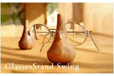【Hacoa】めがねをおしゃれに飾る『Glasses Stand Swing』 チェリー [B-06105a]
