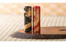彫り士と蒔絵士の技術の融合『蒔絵印鑑18mm（鳳凰・昇龍）』 朱色　昇龍 [M-02501d]