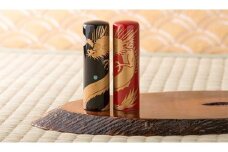彫り士と蒔絵士の技術の融合『蒔絵印鑑18mm（鳳凰・昇龍）』 黒色　昇龍 [M-02501c]