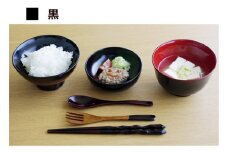 【名入れ可】こどもしっきゆうゆう漆器6点セット 黒  /お椀 小鉢 スプーン お盆 子供 食器セット お食い初め 赤ちゃん 離乳食