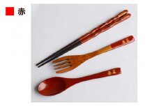 【名入れ可】こどもしっきカトラリーセット 赤 全3点入り [B-04004a] /スプーン フォーク 箸 子供 食器 お食い初め キッズ 離乳食