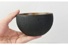 【ざらざら越前漆器】 丸椀 炭黒色 くろめ工房 [B-09201a]