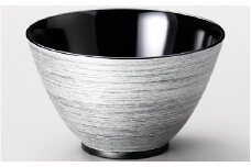 銀刷毛（ぎんはけ）多用大椀 黒 φ14×8.4cm 食洗機・レンジ対応 [A-08404]