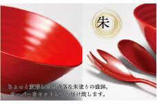 くつろぎ盛鉢 サーバーセット 朱 21×18×9cm 漆塗り[C-08403]