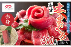 【刺身用】本マグロ赤身 300g（柵どり）【最新の冷凍技術】[B-11012]
