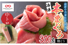 【刺身用】本マグロ 中トロ 300g（柵どり）【最新の冷凍技術】 [B-11014]