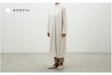 スタンドカラーシャツワンピース オフホワイト M-L /カラーシャツ シャツワンピ ワンピース 介護服 吸汗速乾 シニアファッション keamu 福井県鯖江市 [F-12301]