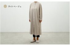 スタンドカラーシャツワンピース ライトベージュ XS-S /カラーシャツ シャツワンピ ワンピース 介護服 吸汗速乾 シニアファッション keamu 福井県鯖江市 [F-12301]