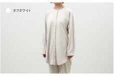 クルーネックチュニックシャツ オフホワイト XS-S /クルーネック チュニックシャツ シャツ 体型カバー シニアファッション 吸汗速乾 keamu 福井県鯖江市 [E-12301]