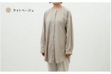 クルーネックチュニックシャツ ライトベージュ XS-S /クルーネック チュニックシャツ シャツ 体型カバー シニアファッション 吸汗速乾 keamu 福井県鯖江市 [E-12301]