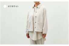 シャツジャケット オフホワイト M-L /シャツジャケット シャツ 羽織 レディース 介護服 シニアファッション 吸汗速乾 福井県鯖江市 [F-12302]