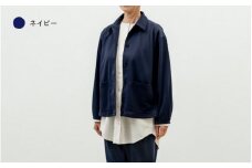 シャツジャケット ネイビー M-L /シャツジャケット シャツ 羽織 レディース 介護服 シニアファッション 吸汗速乾 福井県鯖江市 [F-12302]