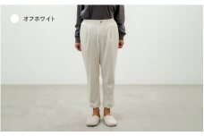 テーパードクロップドパンツ オフホワイト S /シニアファッション レディースパンツ 大人コーデ 楽ちん 吸汗速乾 カラーパンツ 福井県鯖江市 [D-12302]