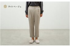 テーパードクロップドパンツ ライトベージュ L /シニアファッション レディースパンツ 大人コーデ 楽ちん 吸汗速乾 カラーパンツ 福井県鯖江市 [D-12302]