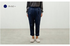 テーパードクロップドパンツ ネイビー M /シニアファッション レディースパンツ 大人コーデ 楽ちん 吸汗速乾 カラーパンツ 福井県鯖江市 [D-12302]