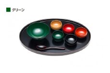 【名入れ可】こどもしっき 彩ベビー食器ギフトセット グリーン 全８点入り [E-04002b]