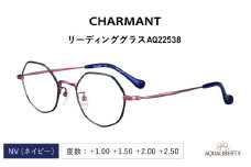 【選べる度数とフレームカラー！】CHARMANT リーディンググラス AQ22538  ネイビー [G-09909] /眼鏡 老眼鏡 めがね メガネ シャルマン ブルーライトカット 紫外線カット UVカット カラーフレーム＋1.00＋1.50＋2.00＋2.50 福井県鯖江市
