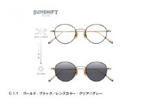 SUNSHIFT S-PM114S  C-1-1  ゴールド-ブラック【K-12502a】/サングラス ブルーライトカット 紫外線対策 調光レンズ オフィス リラックス ブロスジャパン 鯖江市 ふるさと納税 職人技