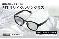PETリサイクルサングラス　偏光調光レンズ仕様 G003 [B-09308] /眼鏡 めがね メガネ サングラス フレーム ウェリントン ペットボトル SDGs 環境保護 福井県鯖江市