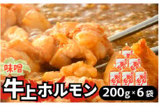 牛味噌 上ホルモン 200g×6袋（1～2人前×6袋） 計1.2kg ＜絶品！炒めるだけ簡単！＞  [aw001-a001]