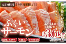 《定期便6回》ふくいサーモン 柵どり 150g×4パック 計600g ＜鮮度抜群！真空冷凍＞ ／ 生食OK 刺身 鮭 国産 [aw002-k001]