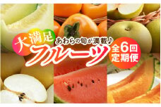 【先行予約】《全6回》あわら満喫 6種 フルーツ定期便 《あわらの旬が色々楽しめる♪》／ 果物 旬 食べ比べ 贈り物 定期便 マルセイユ アールス 大玉スイカ 梨 柿 ※2026年6月中旬以降順次発送 [aw003-e001]