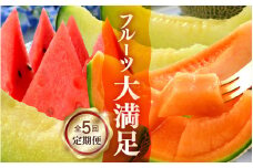 【先行予約】《定期便全5回》フルーツ大満足定期便 ／ すいか マスクメロン 高級メロン 大玉 果物 フルーツ 夏 ギフト 農家直送 ※2026年6月上旬以降発送  [aw065-d001]