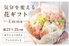 気分を変える花ギフト Emma(アレンジメント・ホワイトパステル) [aw062-a006_07]