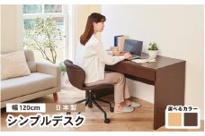 ＼レビューキャンペーン実施中！／ 【2色から選べる】PHSDシンプルデスク幅120cm 日本製（ダークブラウン） [aw053-d003_02]