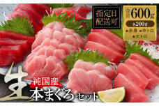 【冷蔵・指定日着可】絶品！生本マグロ セット 大トロ 200g + 中トロ 200g + 赤身 200g　（すべて柵どり）