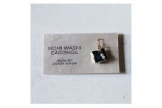 越前和紙揉み紙ピアス（両耳セット）深い青