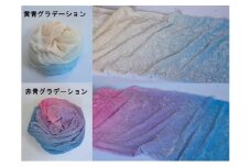 高級シルクベルベットストール  Attractive Silk Velvet（黄青）